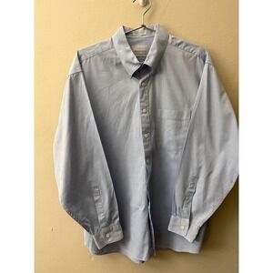 Robert Alexander Mens Light Blue Pinpoint Oxford Cotton Dress Shirt 17.5 34